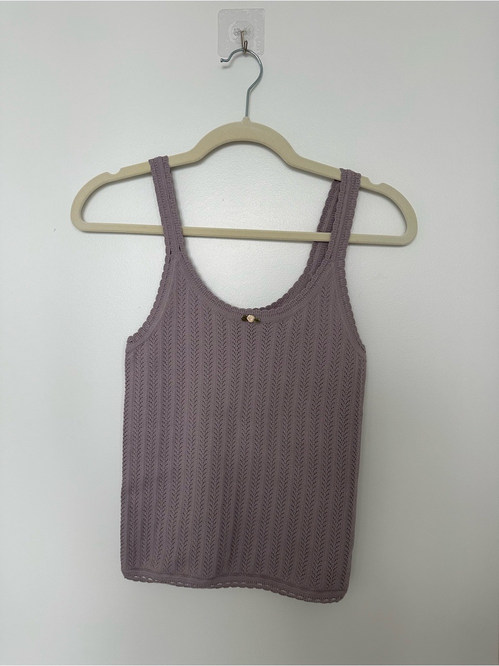Aritzia Wilfred Lilac Knit Tank Top with Flower